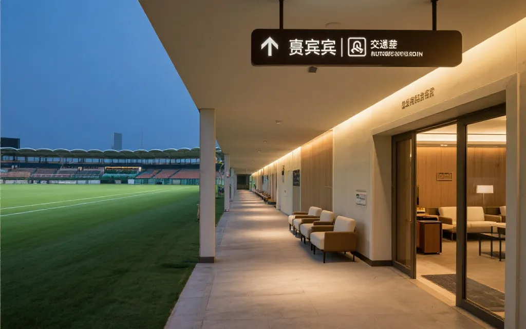 贵宾休息区与接驳动线示意的场景图